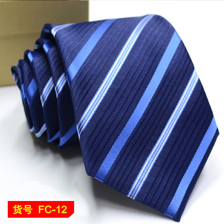 Men's Solid Color Stripe Floral Jacquard Necktie 7-8cm Width Fashionable Daily Wear Cravat for Wedding Party Gift