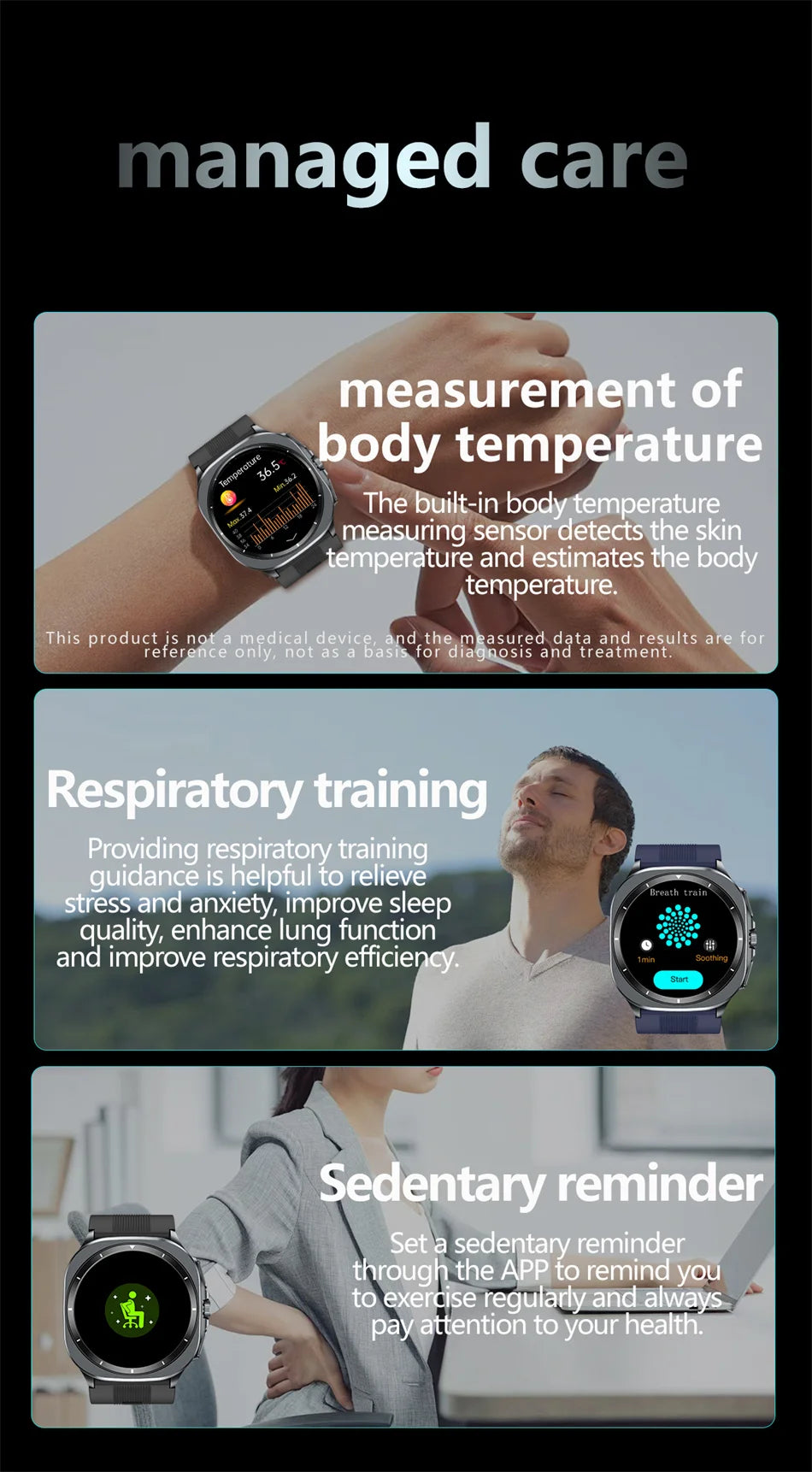 2025 Health track Smartwatch Air Pump Airbag True Blood Pressure Health Measure Smart Watch Men Women Blood oxygen BT Call