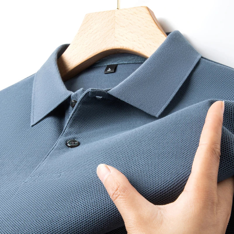 Men's 100% Summer Cotton Polo Shirt, Casual Short Sleeve, Breathable Lapel Tee Ideal for Golf and Other Sports - 10 Colours