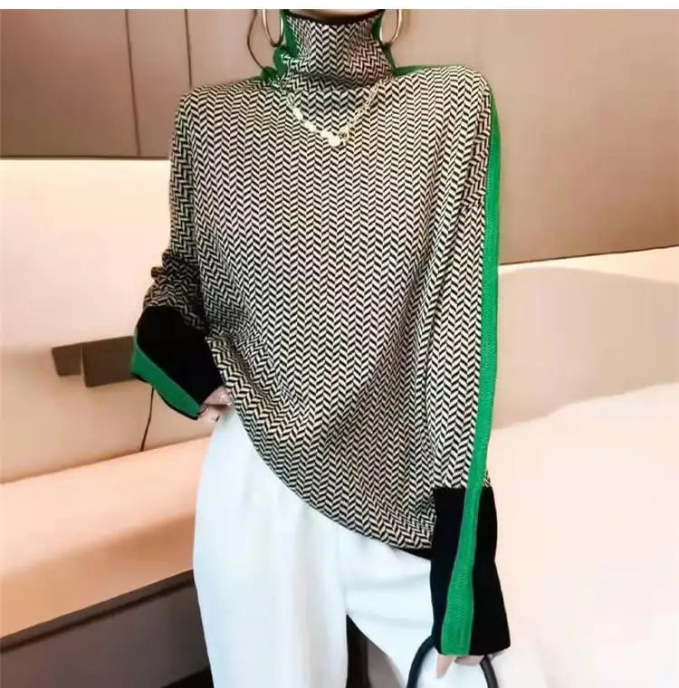 Women's Turtleneck Sweater Knitted Simple Soft Top Slim Warm Jumper Pullover Basic Female Sweaters