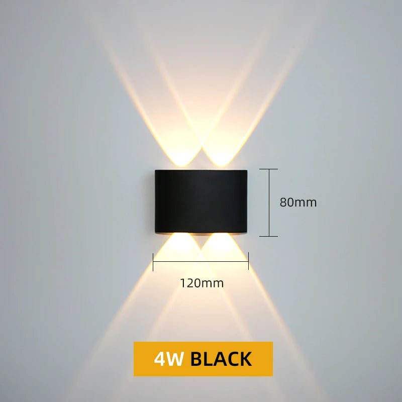 Aluminium LED wandlamp waterdicht IP65 buitenverlichting voor in de tuin 8W 12W binnenwandlamp voor slaapkamer woonkamer trapverlichting