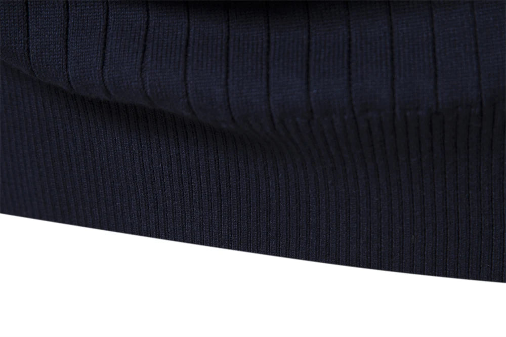 Men's Autumn Quarter Zipper Mock Neck Pullover Sweaters For Men Quality Warm Winter Cotton Knitted Men's Sweaters