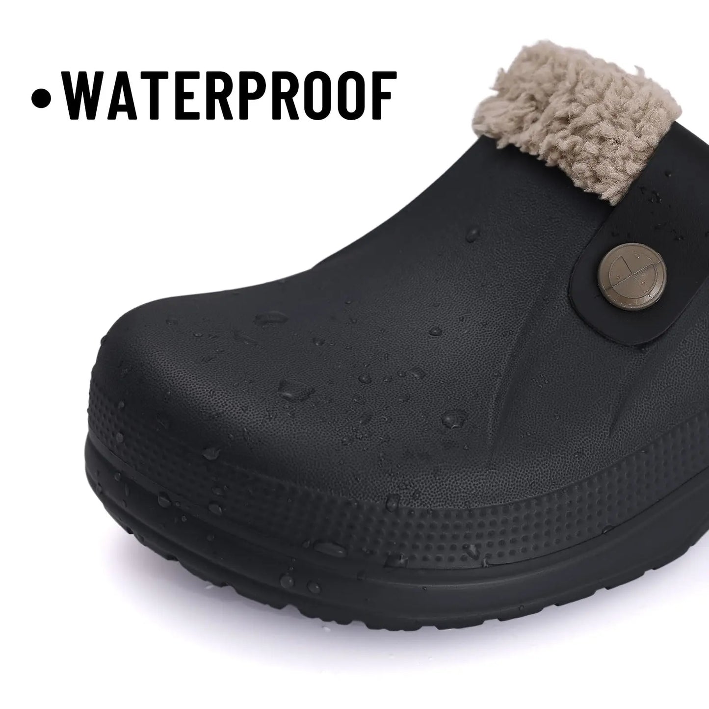 Unisex Plush Garden Winter Slippers Fur Clogs Slippers Non-Slips Cosy Fuzzy Home Slides With Soft Furry Waterproof For Men & Women