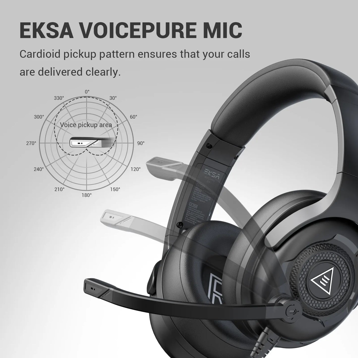 EKSA E4 Wired Headset Gamer 3.5mm Stereo Gaming Headphones with Microphone Superlight Over-ear Earphones for PC/PS4/PS5/Xbox