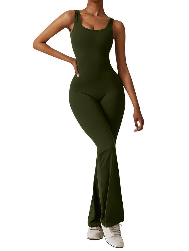 Sexy strakke jumpsuits voor dames, effen kleur, uitgehold, rugloos, mouwloos, yoga-rompertjes, vrouwelijke stretch, workout, liftende heupen, bodysuits