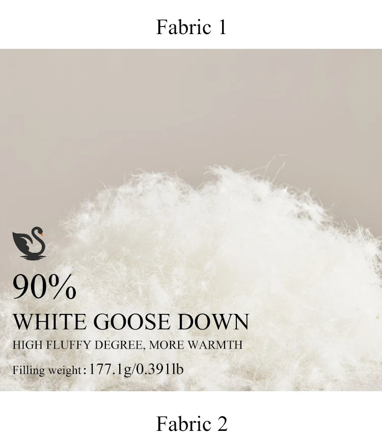 Women's High Quality Luxury Winter Puffer Jacket, White Goose Down Coats For Ladies