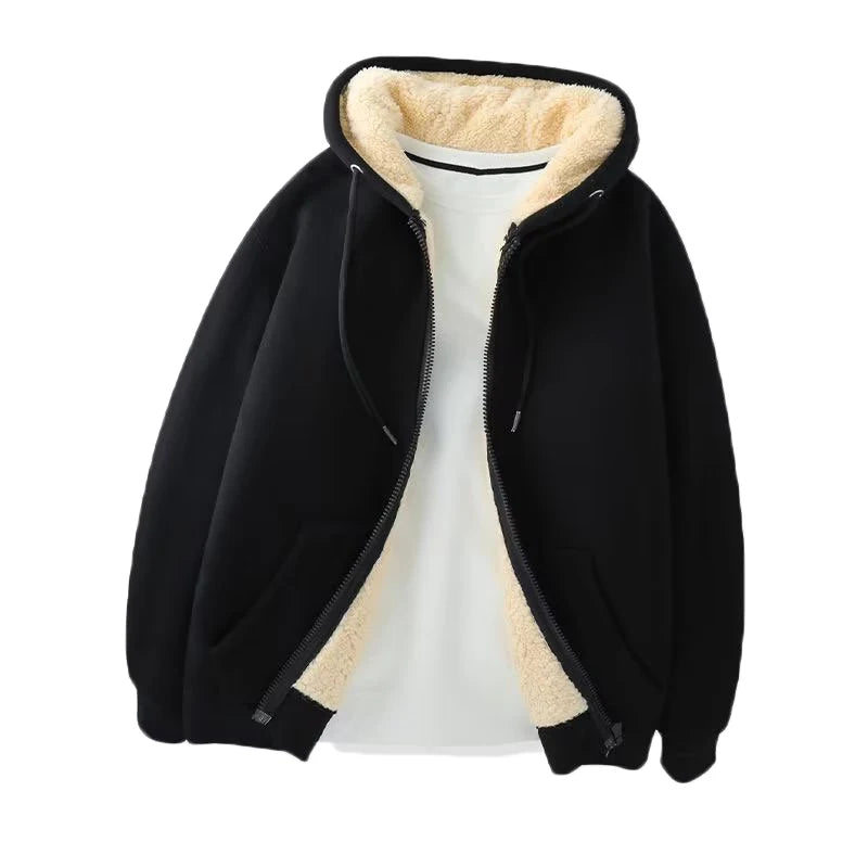 Herren Winterjacke mit Reißverschluss und Kapuze, warm, stylisch, winddicht, langer Mantel, klassische Parkas, lässige Herrenoberteile