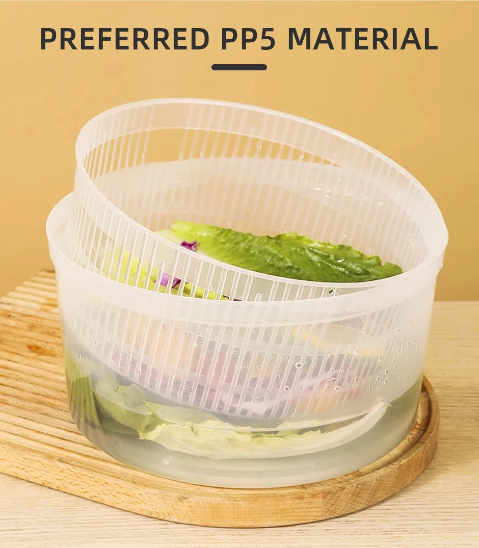 Salad Spinner Lettuce Greens Washer Dryer Drainer Crisper Strainer for Washing Drying Leafy Vegetables Kitchen Tools