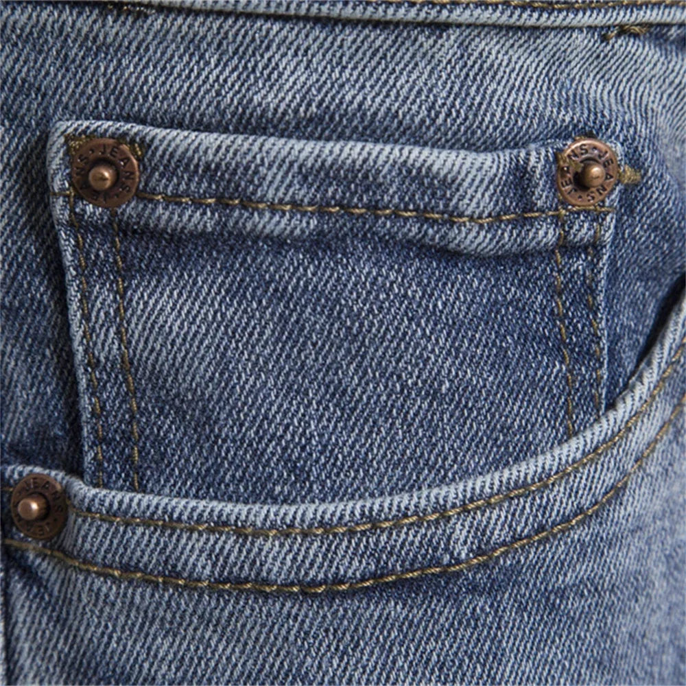 Men's Autumn Denim Jeans Pants Slim Fit Straight Quality Cotton Jeans Business Casual Denim Pants For Men