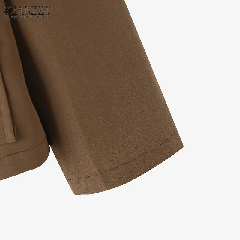 Fashion OL Jackets Woman Long Sleeve Stand Collar Outerwear Autumn Vintage Party Work Wear Female Elegant Button UP Coats