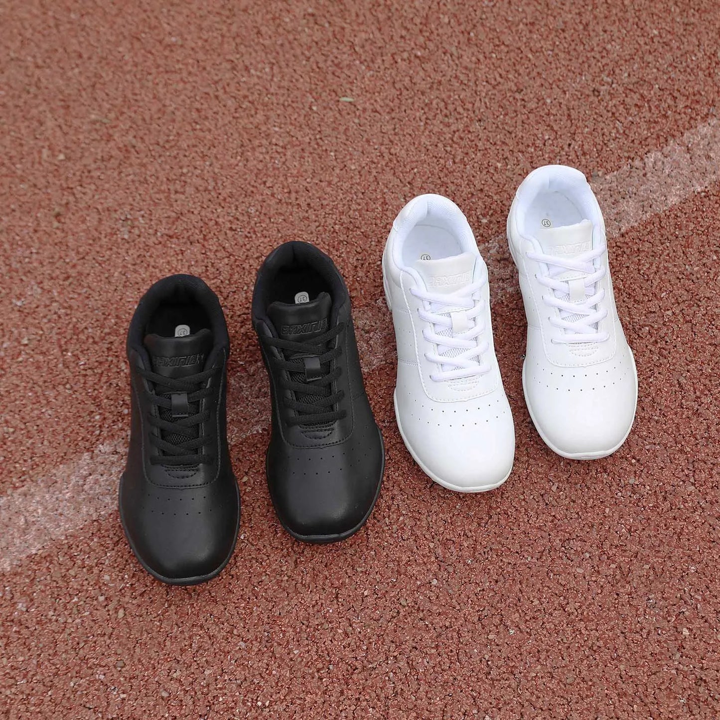 Girls White Dance Shoes Jazz Sneakers Youth Cheerleading Shoes Athletic Training Tennis Kids Competitive Aerobics Shoes