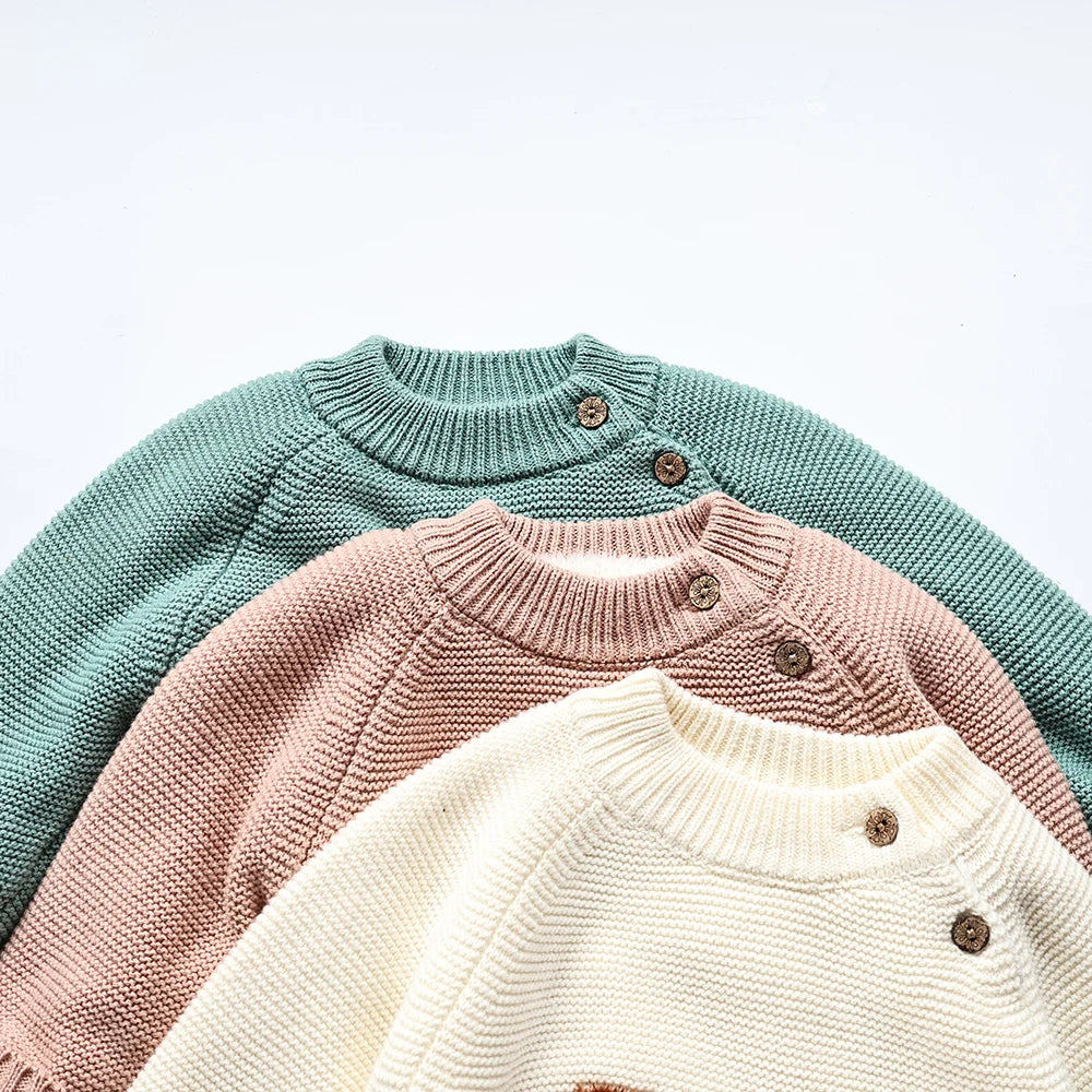 Winter New Cartoon Kids Baby Sweaters Fur Lining Kids Knitwear Fleece Boys Girls Pullover Coat 1-6Y Unisex