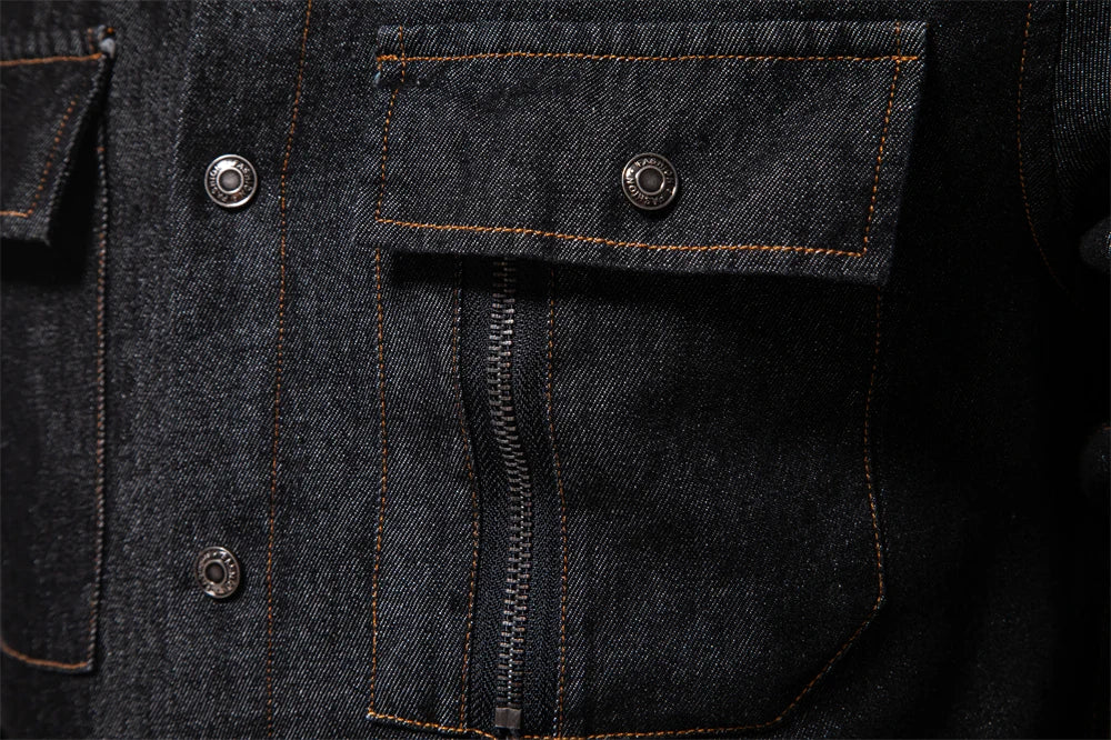Men's 100% Cotton Denim Shirts Autumn Thickened High Quality Solid Colour Shirt With Button Casual Jeans Shirt For Men