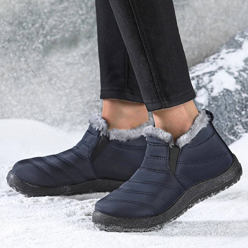 Women's Winter Waterproof Warm Fur Walking Shoes Moccasin Ladies Casual Footwear For Women