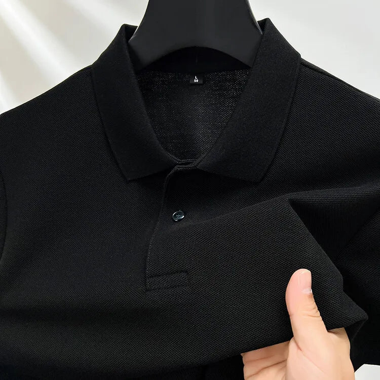 Men's 100% Summer Cotton Polo Shirt, Casual Short Sleeve, Breathable Lapel Tee Ideal for Golf and Other Sports - 10 Colours