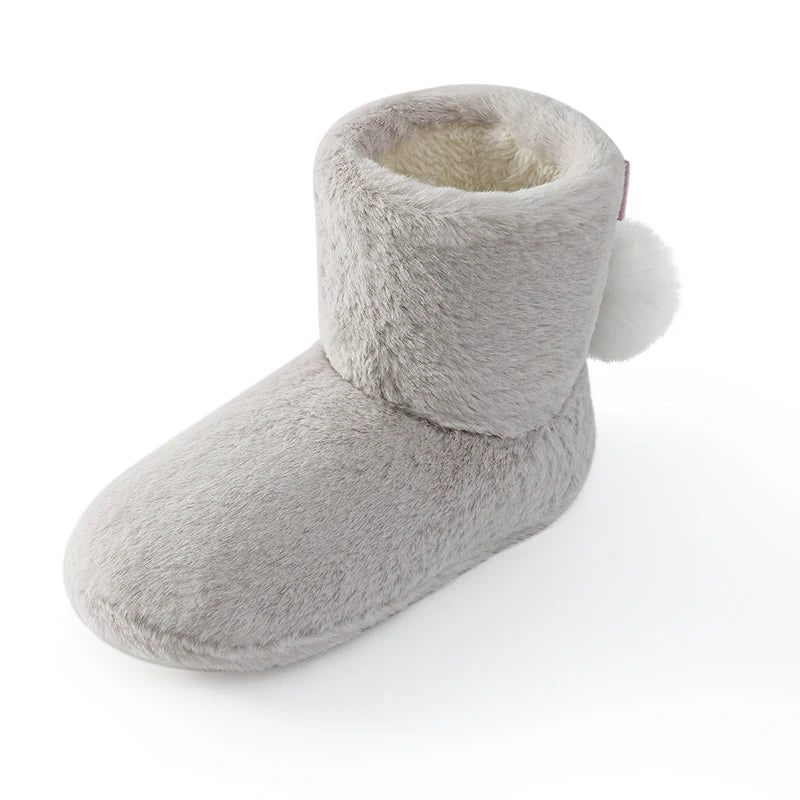 Women's Winter Warm Plush Cotton Boots Casual Fur Fluffy Snow Boots With Soft Comfort Non-Slip Sole Suitable As Snow Boots Cute Cotton Shoes