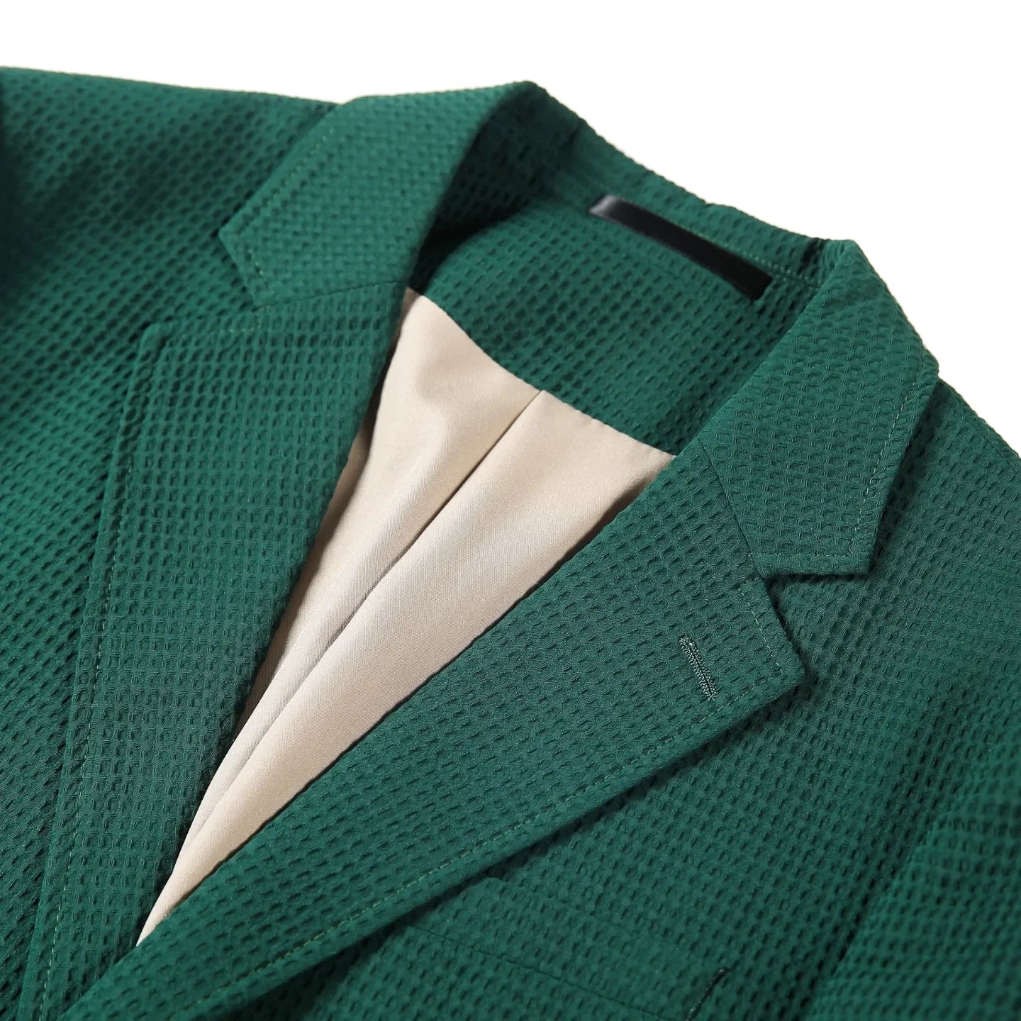 Men’s Waffle Plaid Blazer Coat, Hounds-Tooth Pattern, Wool-Blend Overcoat for Autumn & Winter - Lightweight, Stretchable