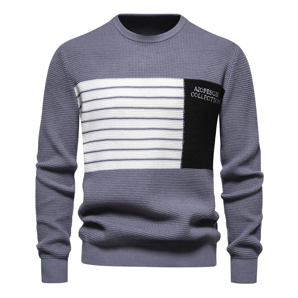 Mode Streifen Jugend Pullover für Männer Casual Pullover Qualität Strickpullover Männlichen Winter Langarm