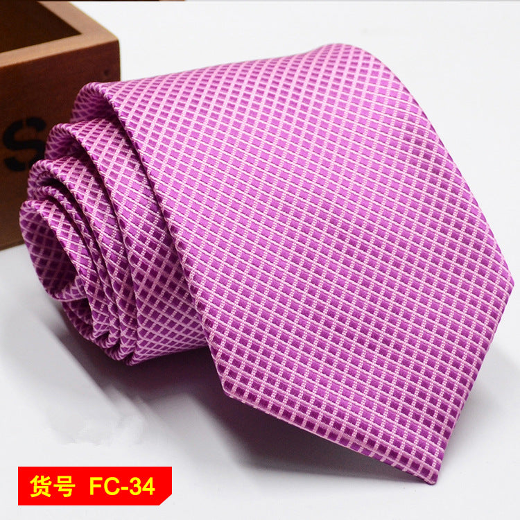 Men's Solid Color Stripe Floral Jacquard Necktie 7-8cm Width Fashionable Daily Wear Cravat for Wedding Party Gift