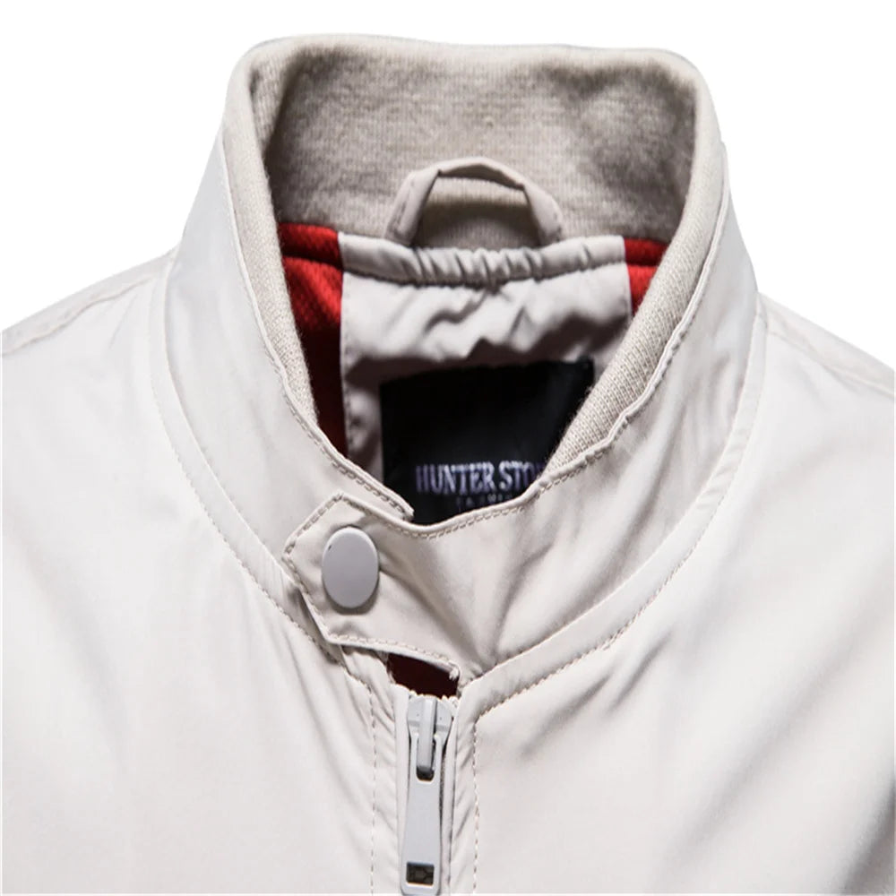 Solid Colour Baseball Jacket Men's Casual Stand Collar Bomber Men's Jackets Autumn High Quality Slim Fit Jackets for Men