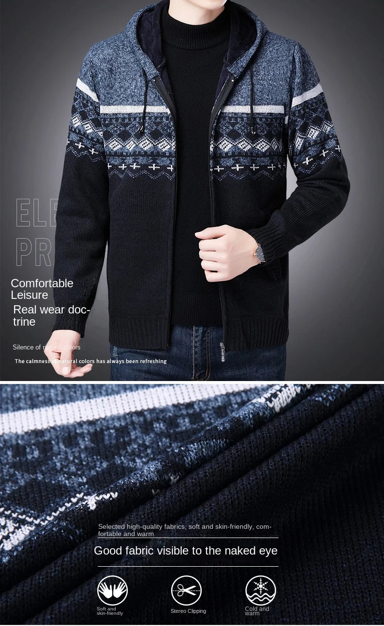 Men's High Quality Hooded Casual Cardigan, Patchwork Jacket, Male Outerwear, and Windbreaker Coats