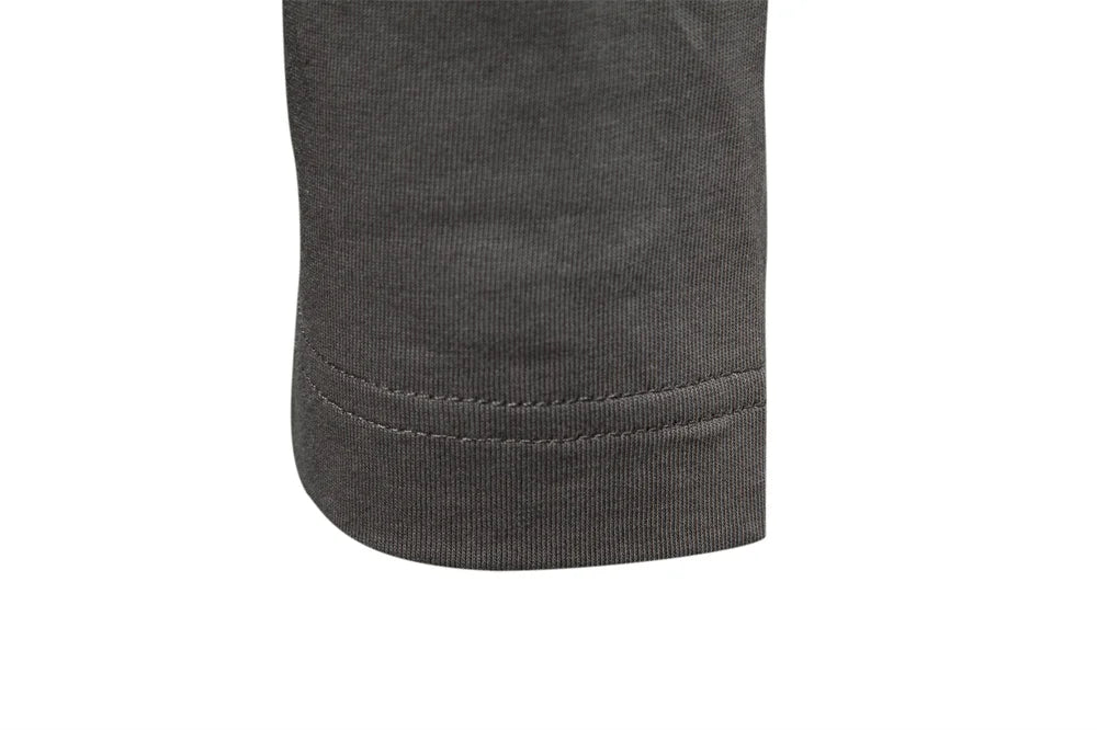 Men's Long Sleeve Polo Shirts 100% Cotton Solid Colour Casual Polo Shirts Spring Autumn Basic Polos For Men