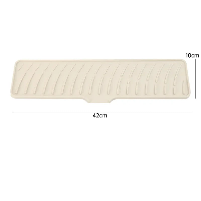 Kitchen Sink Mat Water-resistant Silicone Pad Around Tap Draining Pads Behind Faucet with Lip Drip Catcher Sink Protector Mats