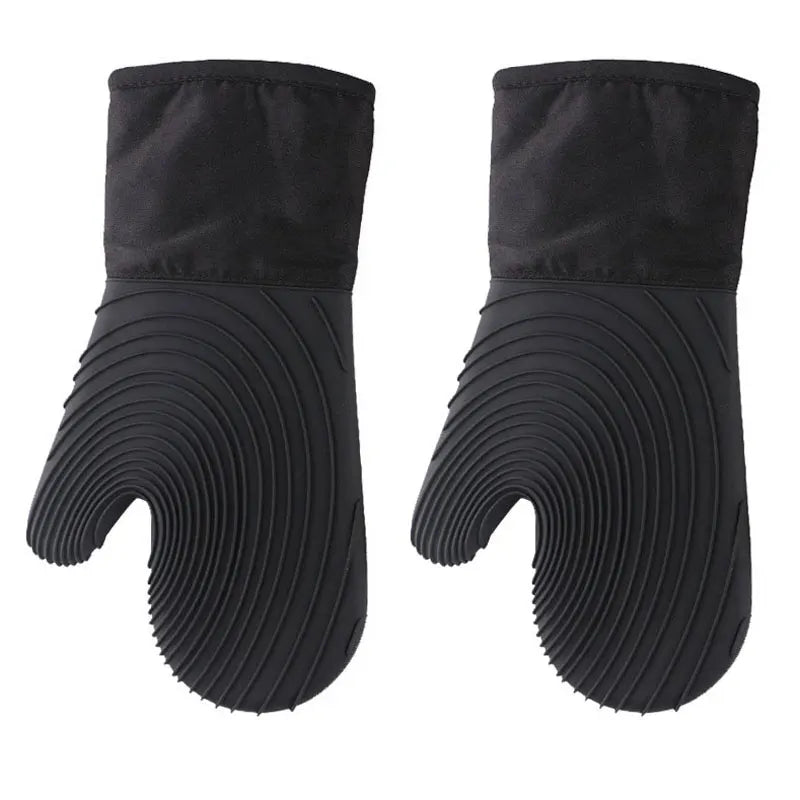 Flexible Silicone Oven Mitts Set For Cooking Kitchen Essentials Extra Long Professional Heat Resistant Gloves Baking Supplies