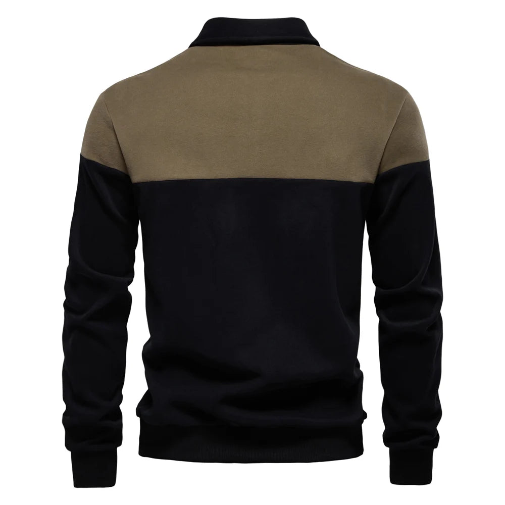 Men's Premium Design Sweatshirt Colour Block Hoodies Long Sleeve Business Casual Social Sweatshirt