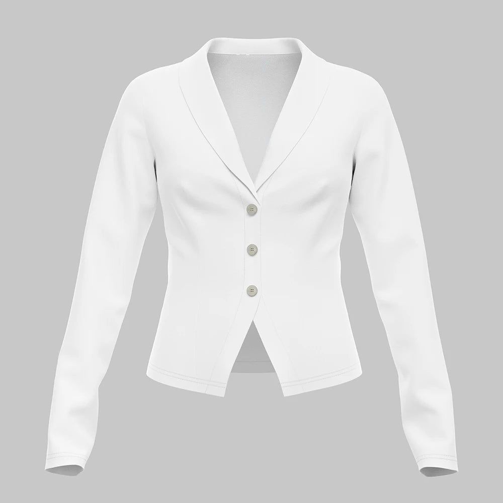 Women's Blouses All Season Decent Basics Single Breasted Button Long Sleeve Lapel Office Lady Blouses