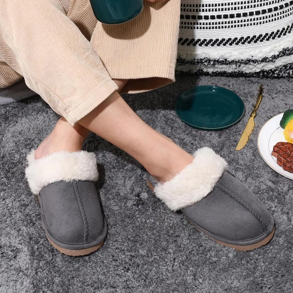 Women's Winter Warm Fuzzy Platform Shoes With Fluffy Memory Foam Suitable For Indoor Use Cosy Ladies' Fur Slides Plush Cotton Slippers