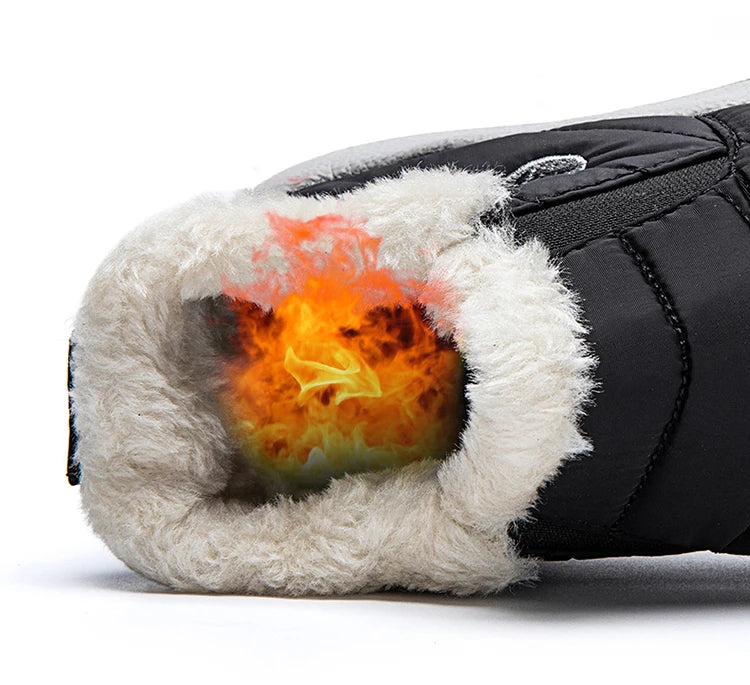 Men's Warm Snow Boots Plus Size Winter Boots Slip-On Waterproof Male Ankle Footwear & Working Shoes