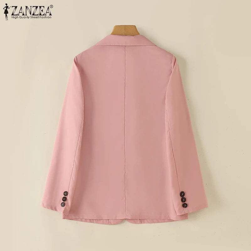 Office Wear Fashion Tops Long Sleeve Elegant Korean Style Women Suit Jackets Streetwear Notched Lapel Casual Blazer