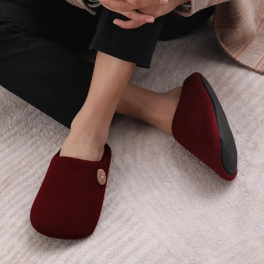 Unisex Winter House Slippers Anti-Slip Fluffy Warm Memory Foam Cotton Slippers With Durable Rubber Sole for Men & Women