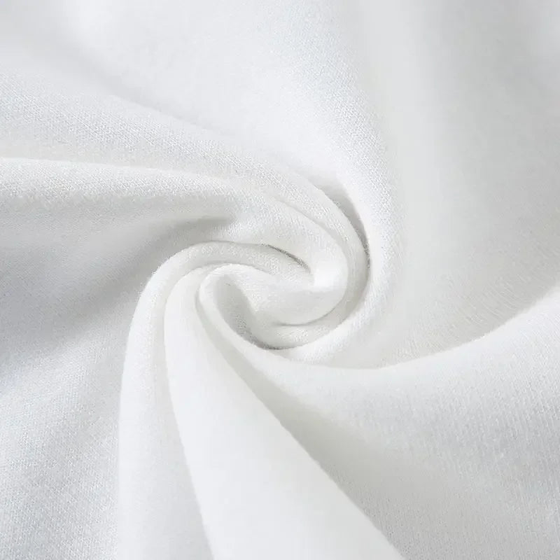 Black White GSM 500g Heavy-Duty Pure Cotton T-shirt Thickened Threaded Round Neck Short Sleeves Three Needle Half Sleeve Tees
