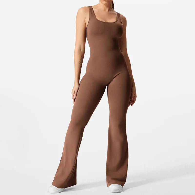 Sexy strakke jumpsuits voor dames, effen kleur, uitgehold, rugloos, mouwloos, yoga-rompertjes, vrouwelijke stretch, workout, liftende heupen, bodysuits