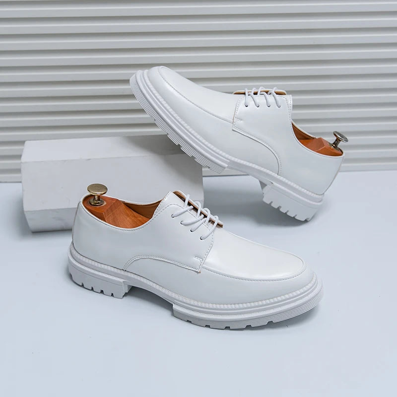 Volledig witte zakelijke formele schoenen voor heren, lente/herfst, comfortabele wandelschoenen voor heren, autoschoenen