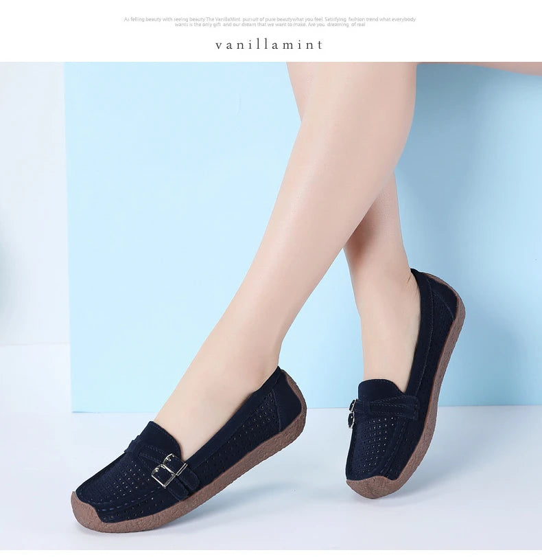 Women's Female Ladies Mother Shoes Sandals Platform Flats Slip On Hollow Summer Cool Moccasins Vulcanized Shoes 41 42