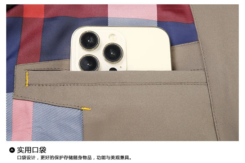 Men's Autumn & Winter Jacket, Clothing Trench Coat, Lapel Single Breasted Straight Business Casual, Male Youth Popular Style