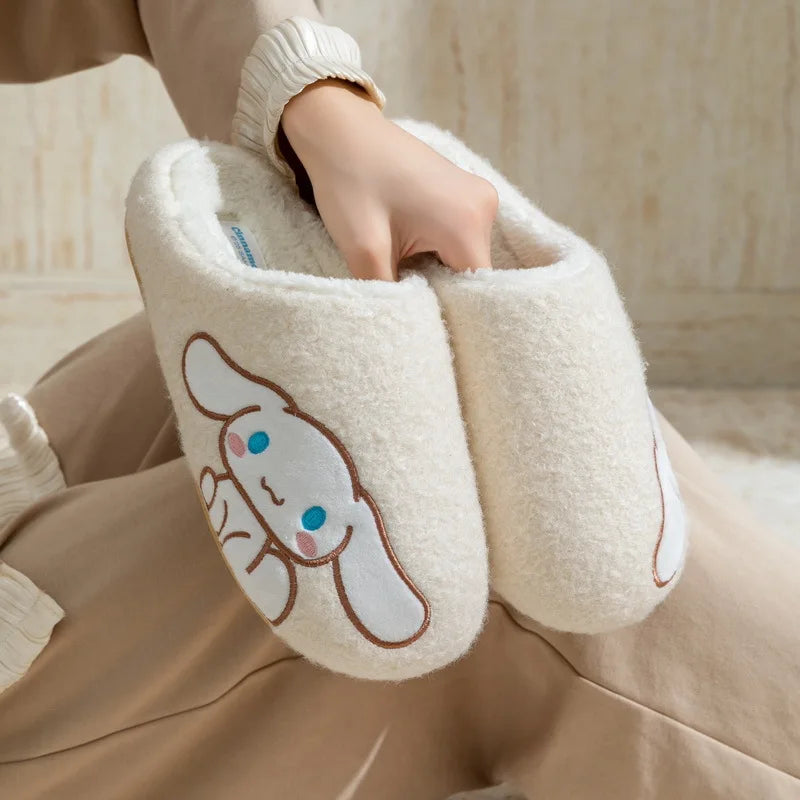 Kids' Slippers House Shoes Cartoon Kuromi Winter Shoes Warm Anti-Slip Soft Bottom Shoes For Girls Size 36-41