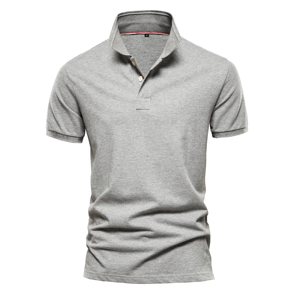Men's Cotton Polos Solid Colour Classic Polo Shirt Men Short Sleeve Top Quality Casual, Business, & Social Polo Shirt