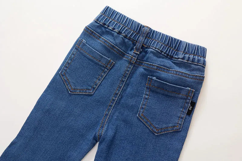 New Autumn Kids Jeans Girls Cute Slim Fit Denim Flared Pants Children Simplicity Blue Skinny Trousers 1-6Y 2-7T Girls