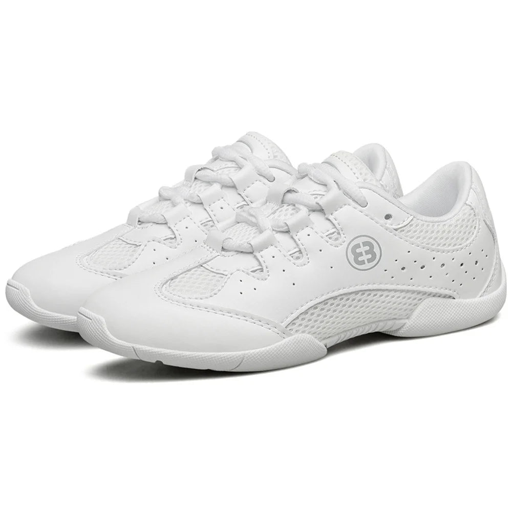 Girls White Cheerleading Shoes Lightweight Youth Cheer Competition Sneakers Kids Breathable Training Dance Tennis Shoes