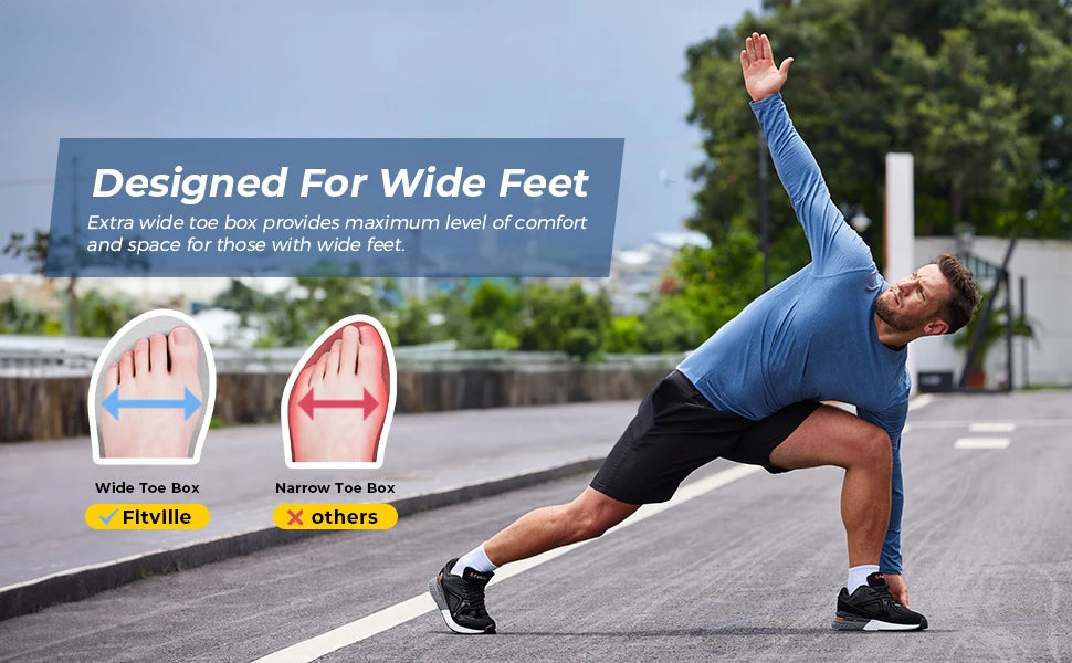 Men's Casual Sport Shoes Light Sneakers Lightweight Anti-slip Athletic Jogging Shoes For Swollen Feet Arch Support