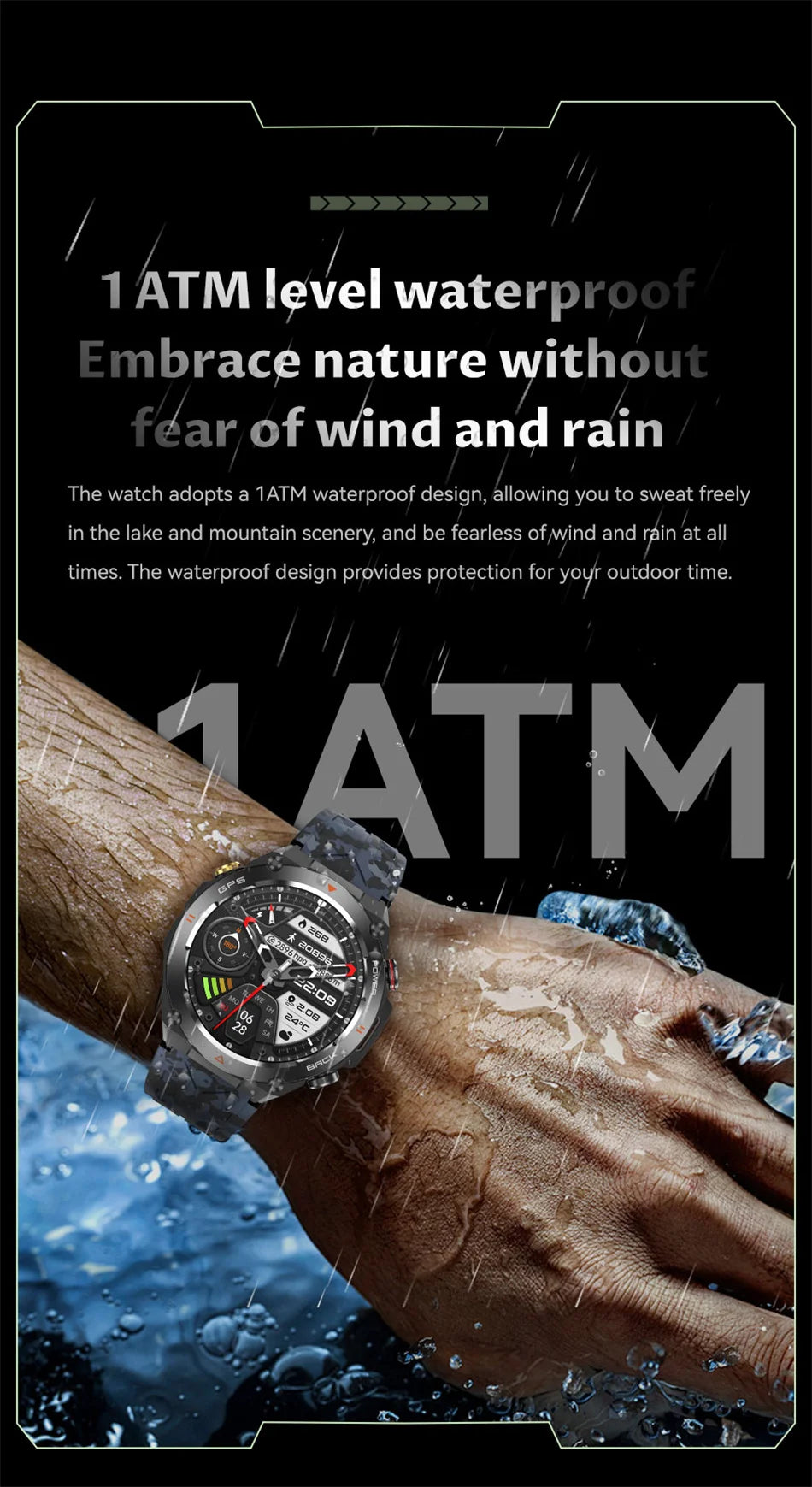 GPS Smart Watch Men Women Call Outdoor Sports Fitness Tracking Waterproof Watch Compass Heartrate Health Monitor Smartwatches