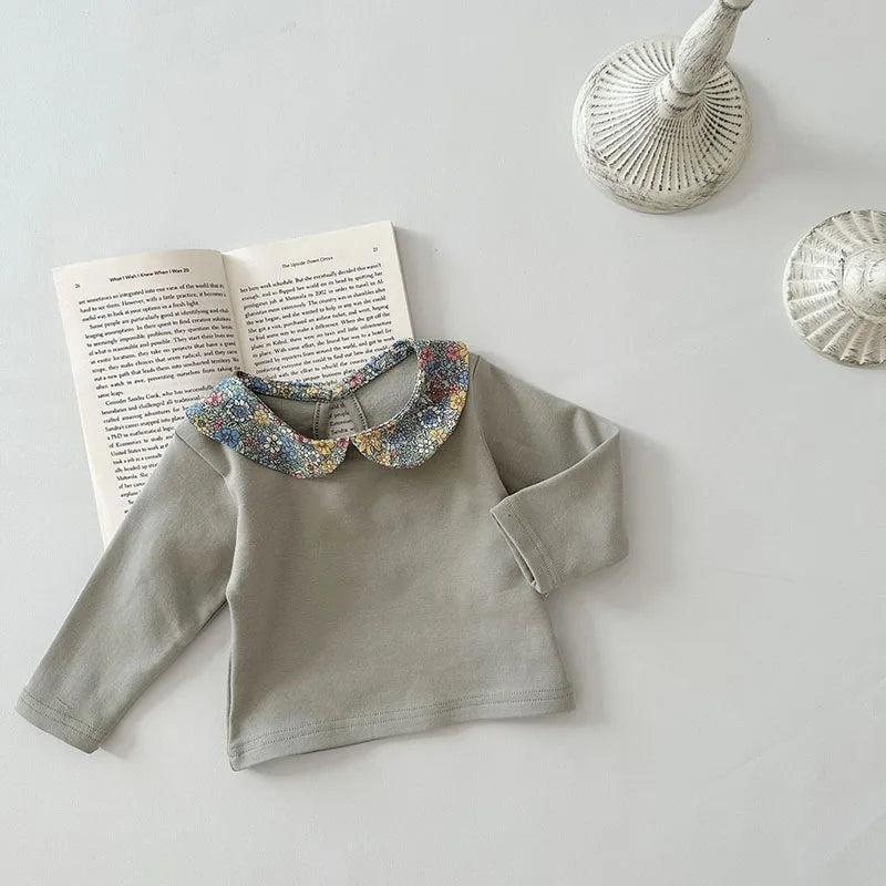 New Spring Baby Shirt Girls Cute Floral Blouse Toddler Outwear Clothes Infant Tops 0-2Y Girls