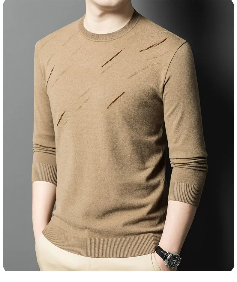 Men's High-End Woollen Designer Knitted Pullover Sweater, Casual Graphic Trendy Korean Brand, and Male Jumpers