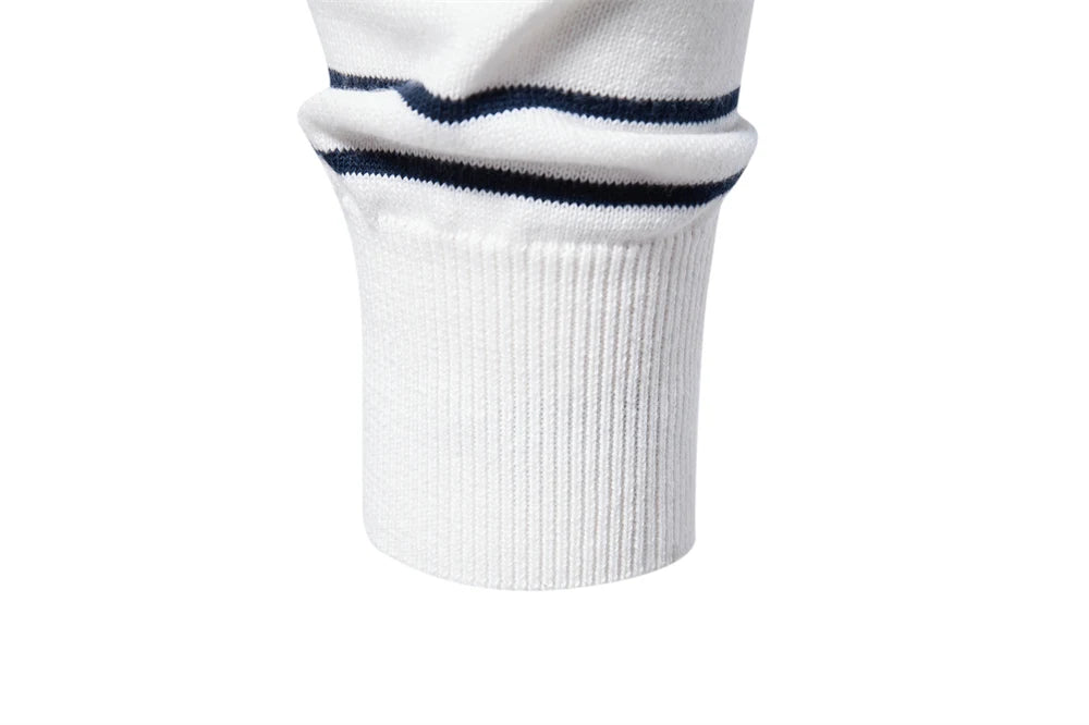 Men's O-neck Cotton Pullover Sweater Striped Casual Autumn and Winter High Quality Knitted Sweaters for Men