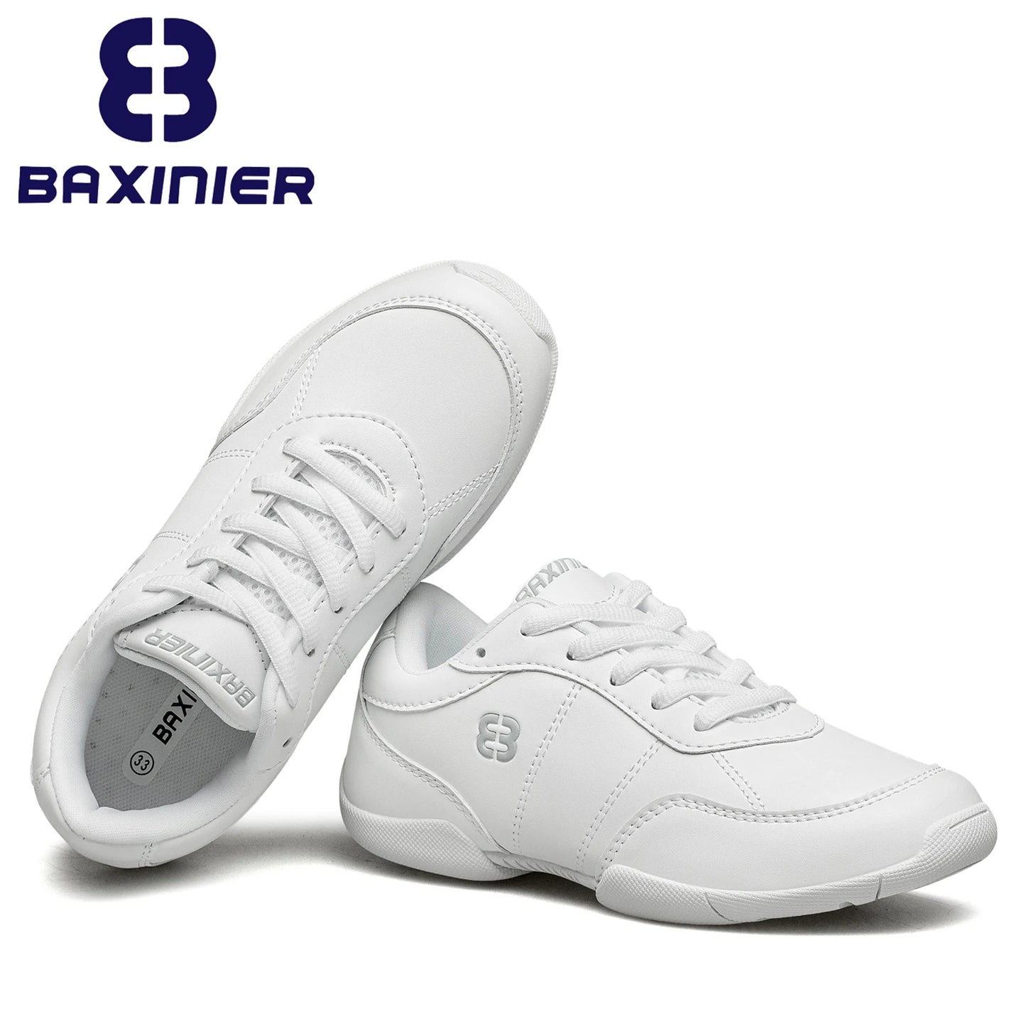 Girls White Cheerleading Shoes Lightweight Youth Cheer Competition Sneakers Kids Training Dance Shoes Comfortable