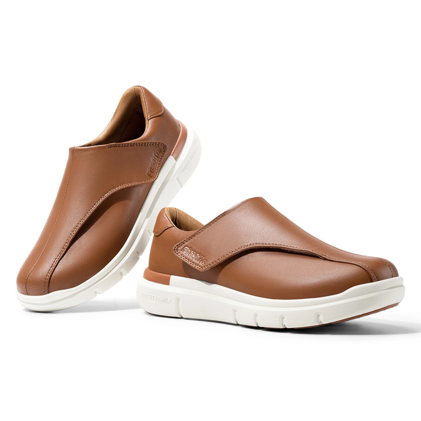 Men's Leather Shoes Diabetic Shoes Casual Oxford Shoes Adjustable Lightweight Formal Business Shoes for Swollen Feet